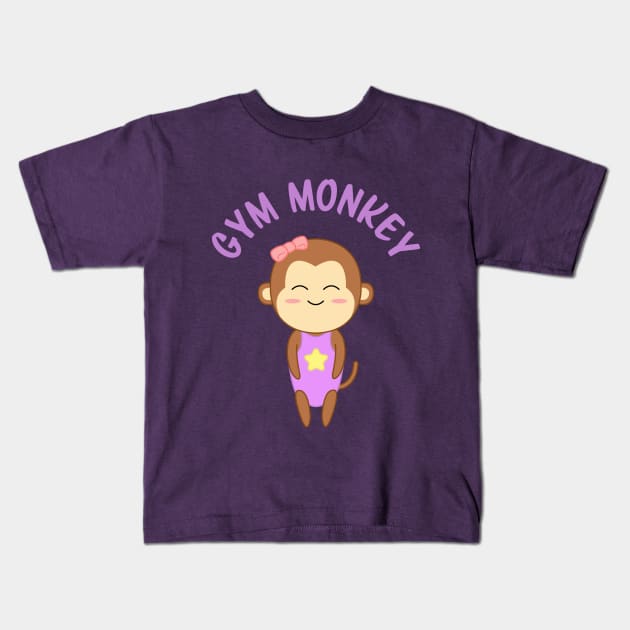 Gym Monkey! Kids T-Shirt by gymtots